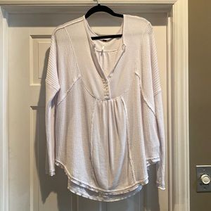 NWOT Free People White Long Sleeve Shirt, Small